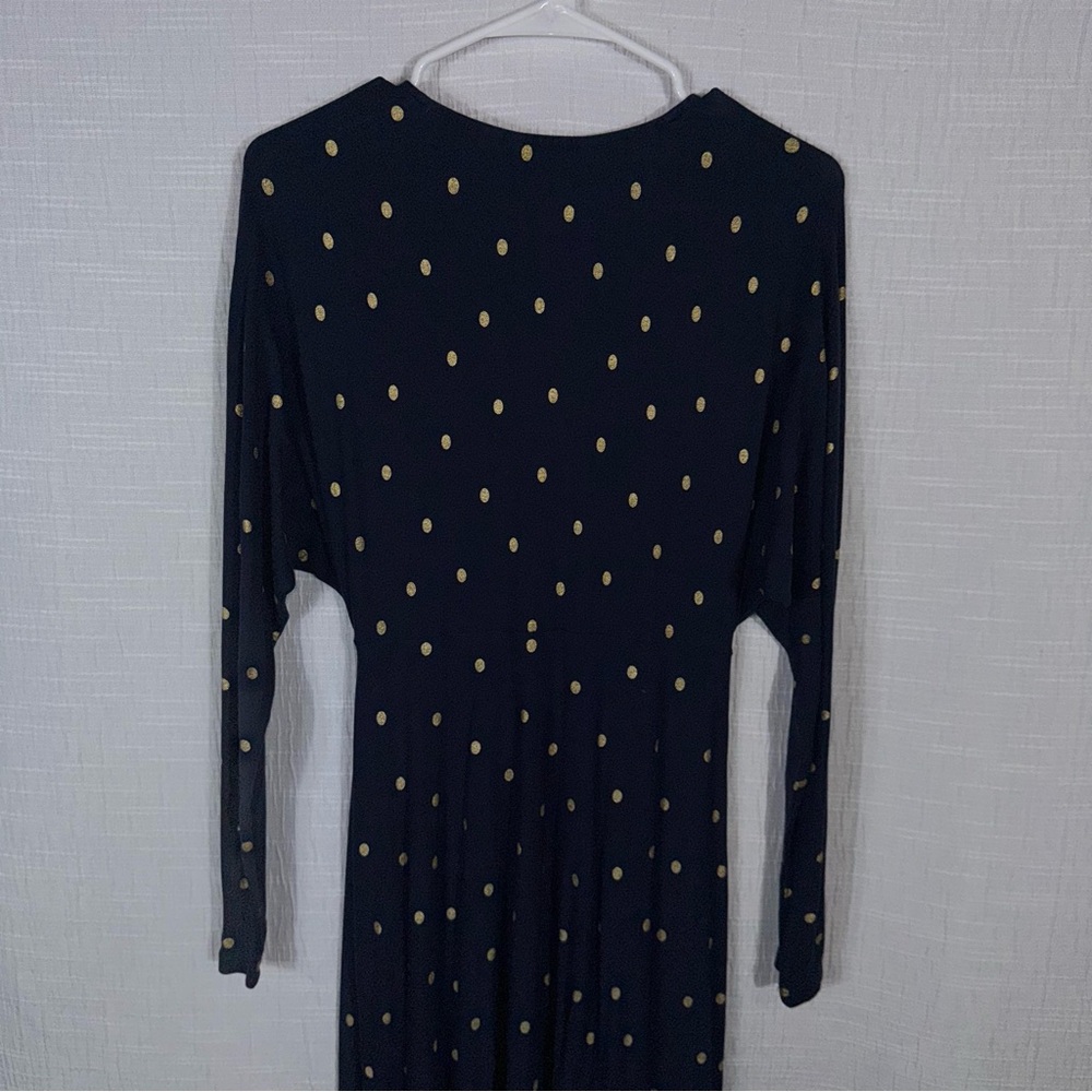 Boden Gemma Jersey Dress‎ size 4 blue and metallic polka dot - Picture 13 of 14
